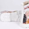 Graffiti Print Ankle Boot for Women – Synthetic Leather & Roper Heel