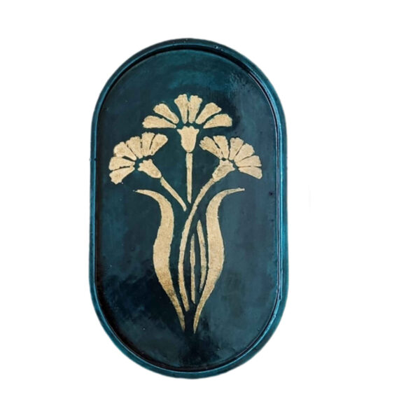 Artistic Concrete Serving Tray with Floral Design