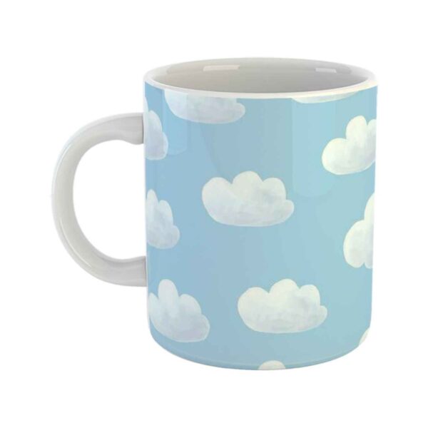 Ceramic Coffee Mug with Clouds Design