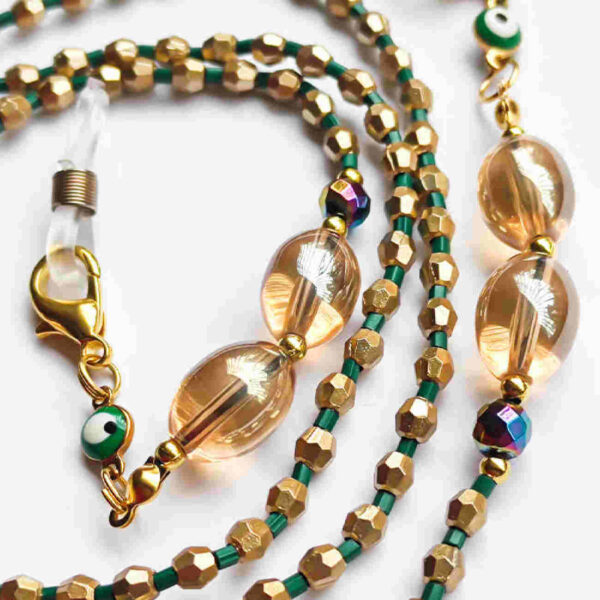Beaded Glasses Chain – Handcrafted with Evil Eye Crystal Beads