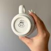 Artistic Ceramic Cup - Handcrafted with White Bird and Flower Painted Design