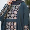 Black Abaya for Women with Floral Design Model Noura