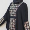 Black Abaya for Women with Floral Design Model Noura