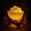 Persian Bowl Salt Lamp - Natural Rock Salt Chunks & Wooden Base
