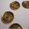 Brass Drink Coaster with Floral Design Decorative 6 Pieces