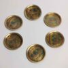 Brass Drink Coaster with Floral Design Decorative 6 Pieces
