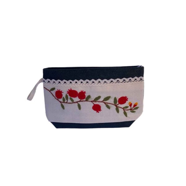 Persian Bukhara Embroidery Makeup Bag with Pomegranates Design