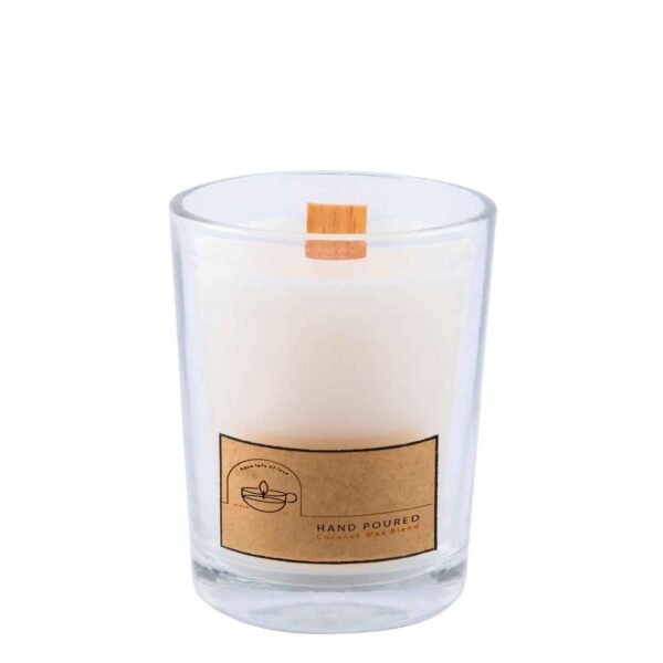 Coconut Scented Candle in White Glass Jar
