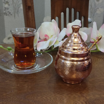 Handcrafted Copper Storage Jar – Ideal for Kitchen Organization Hammered with Handle