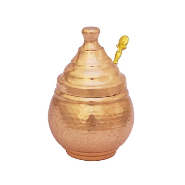Handcrafted Copper Storage Jar - Ideal for Kitchen Organization Hammered with Handle