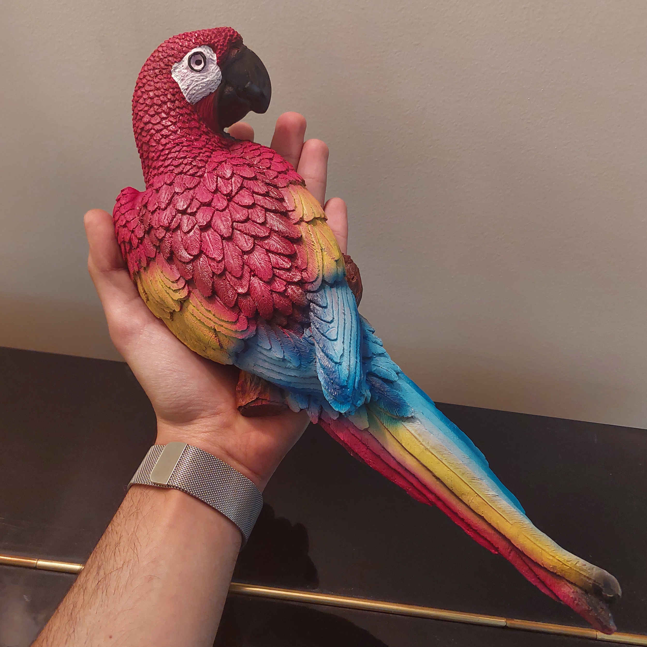 Decorative Animal Figurine Wall Mounted Parrot Statue – Tropical Bird Art