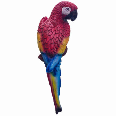 Decorative Animal Figurine Wall Mounted Parrot Statue – Tropical Bird Art