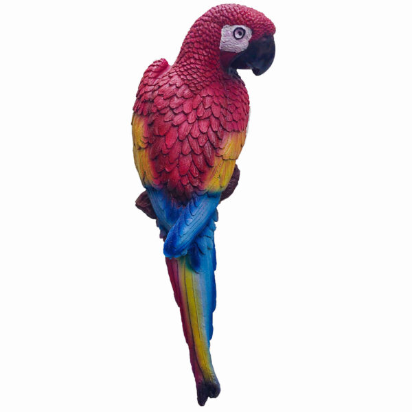 Decorative Animal Figurine Wall Mounted Parrot Statue - Tropical Bird Art