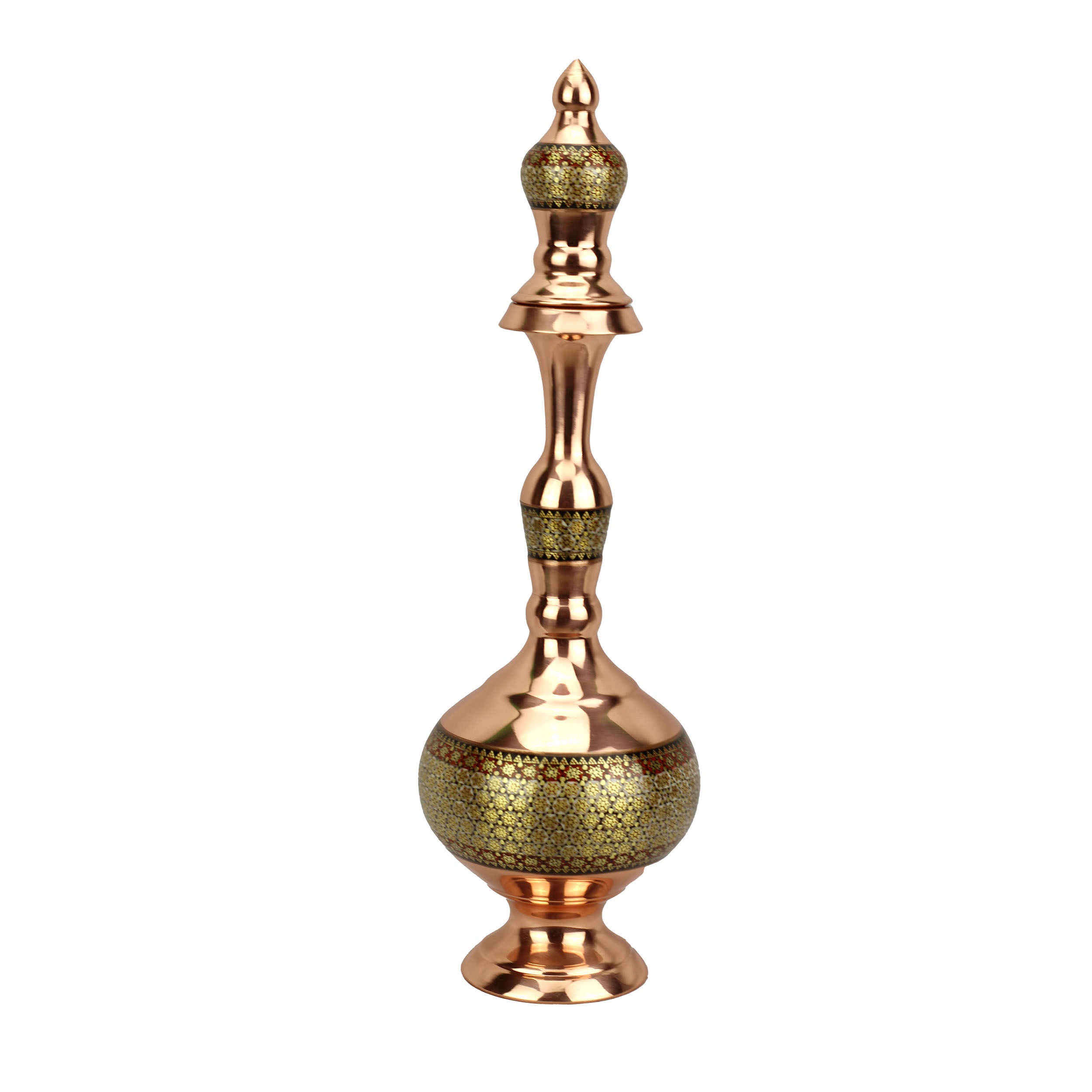 Decorative Copper Bottle with Persian Minakari Enamel Handmade