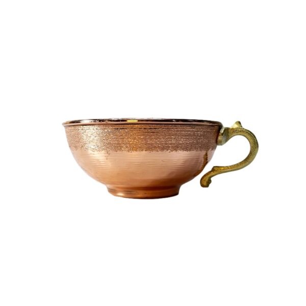 Decorative Copper Bowl Handcrafted with Brass Handle