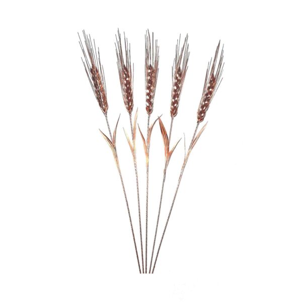 Decorative Copper Wheat Flower – Handcrafted with Sheaf Design for Floral Art Decor (5x)