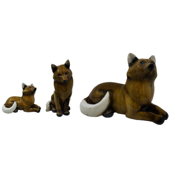 Set of 3 Decorative Fox Figurines - Charming Wildlife Decor