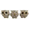 Set of 3 Decorative Owl Figurines - Whimsical Bird Art Decor
