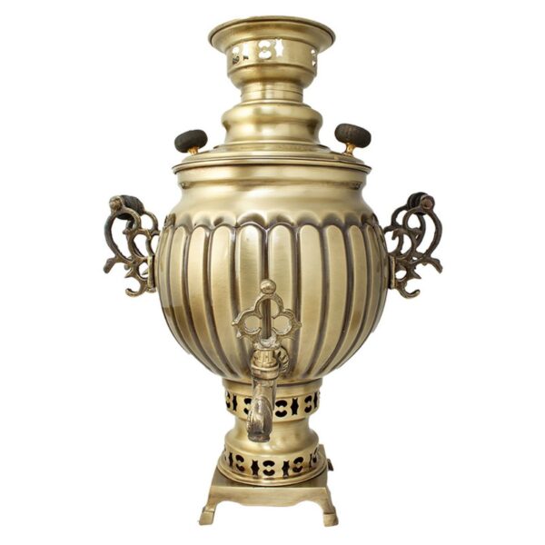 Persian Brass Samovar Decorative Charcoal Tea Maker 3.4 Liter