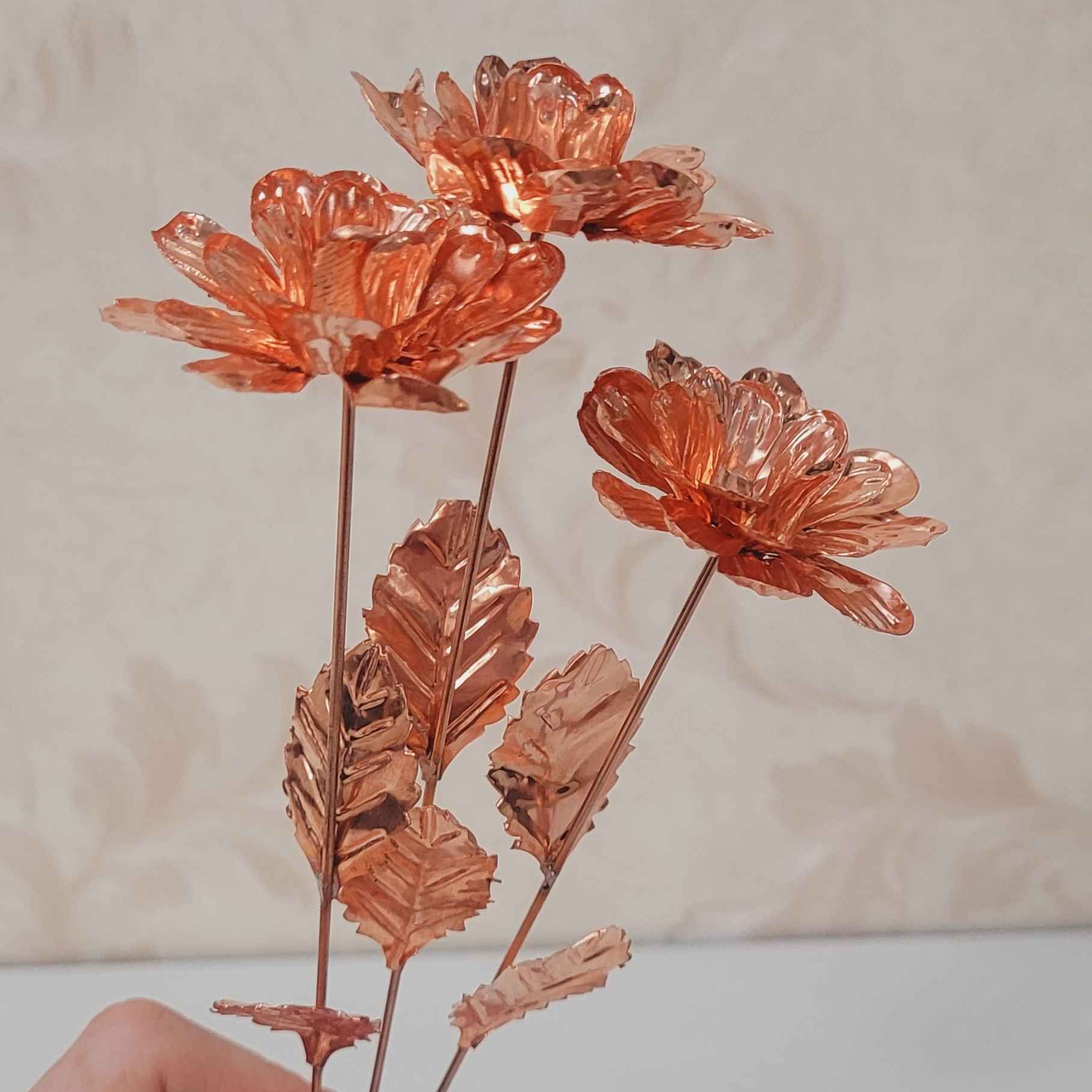 Handcrafted Decorative Copper Flower for Home Decor – Artistic Floral Design (x10)