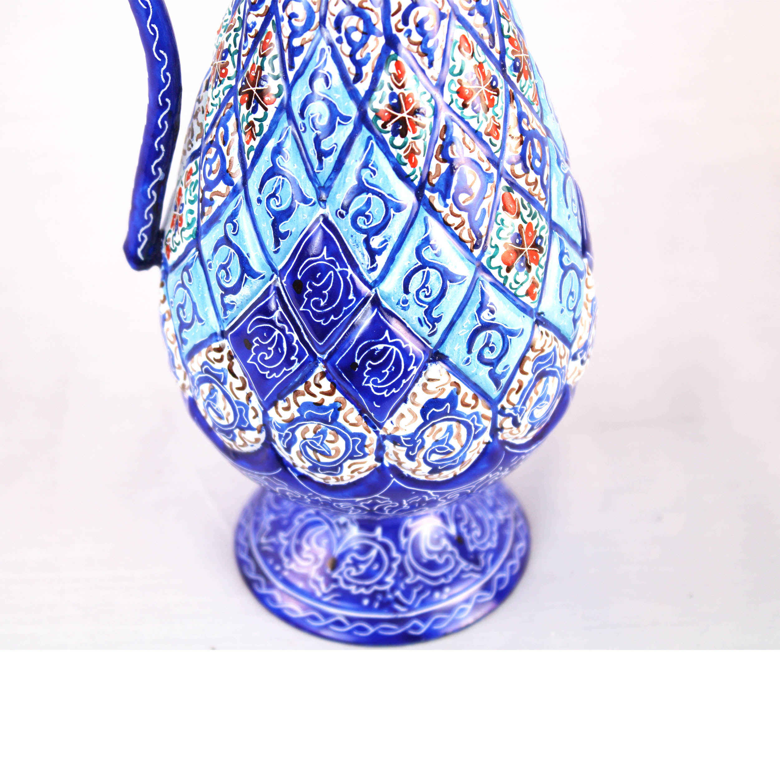 Decorative Pitcher Handpainted With Persian Minakari & Copper