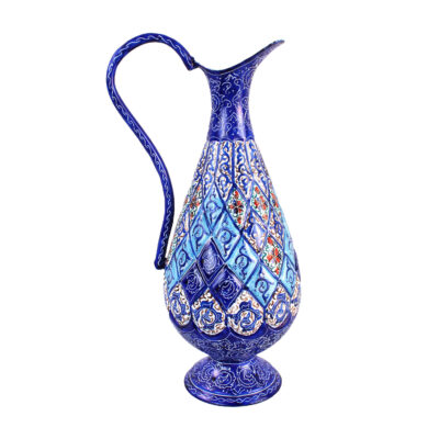 Decorative Pitcher Handpainted With Persian Minakari & Copper