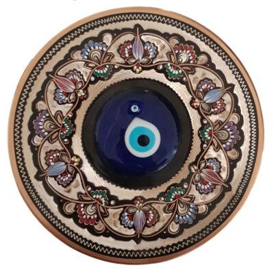 Decorative Copper Plate Hand-Painted Persian Minakari Enamel Technique