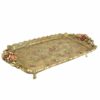 Decorative Polyester Footed Tray Traditional Floral Design