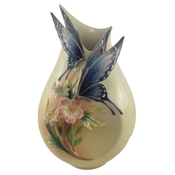 Decorative Porcelain Vase with Butterfly & Flower Design