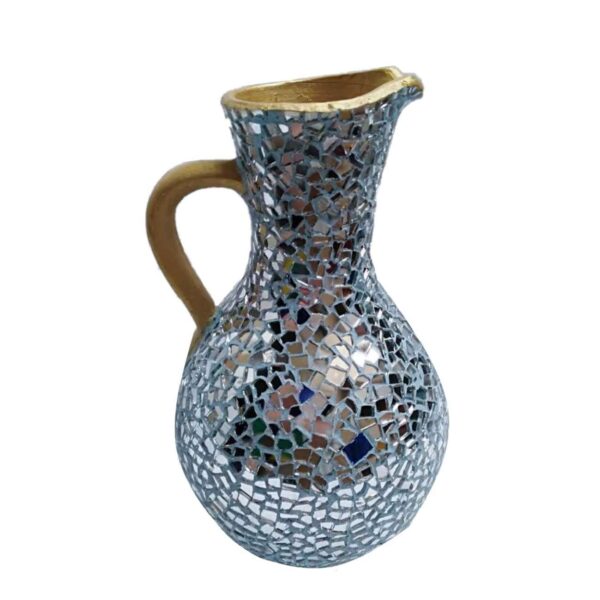 Decorative Pottery Pitcher Handmade with Mirrorwork Design