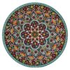 Decorative Pottery Wall Plate with Persian Minakari Enamel Handcrafted from Lalejin