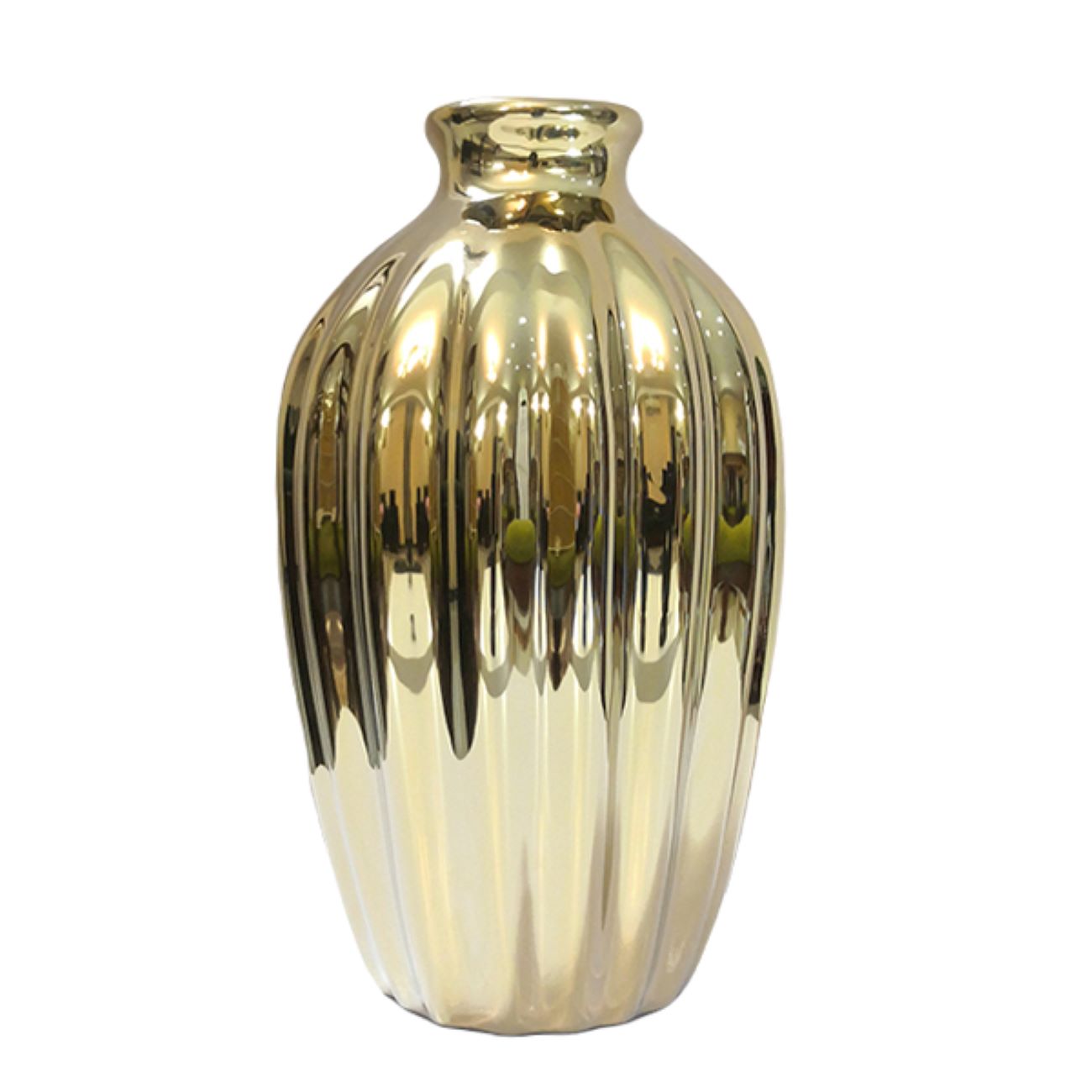 Decorative Ceramic Vase with Golden Body for Home Decor