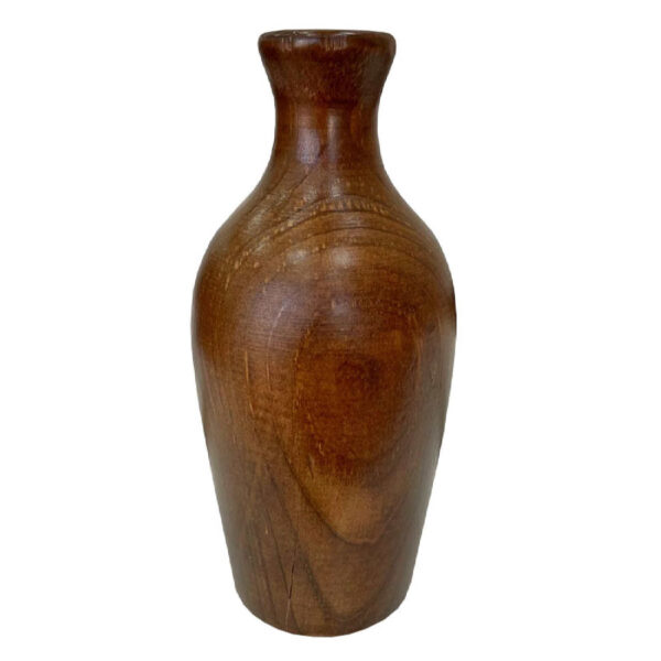 Decorative Bud Vase Made from Natural Solid Wood, Handcraft in Dark Brown