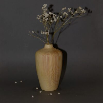 Handcrafted Decorative Wooden Bud Vase Made from Natural Solid Wood – Set of 2