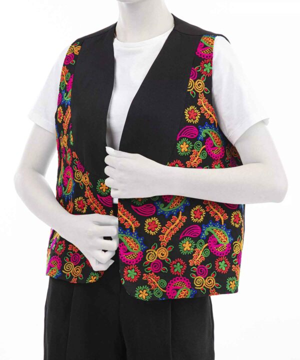 Embroidered Vest for Women with Paisley Design