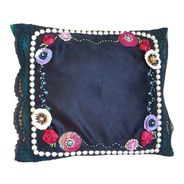 Embroidered Cushion Cover - Handcrafted Crochet Jewelry Design