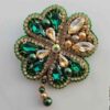 Feminine Beaded Brooch Pin with Flower Design
