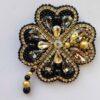 Feminine Beaded Brooch Pin with Flower Design