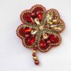 Feminine Beaded Brooch Pin with Flower Design