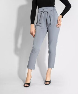Fit Pleated Trouser Pants with Pocket for Women