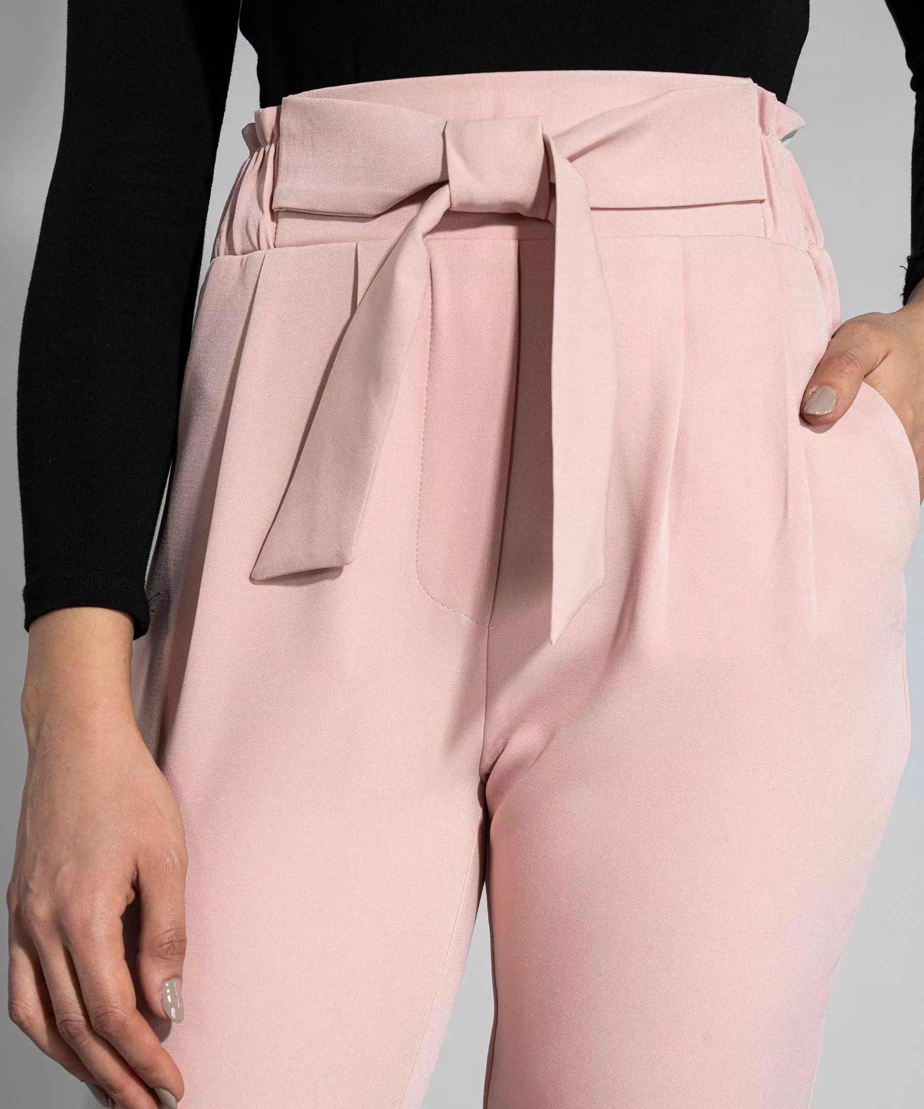 Fit Pleated Trouser Pants with Pocket for Women