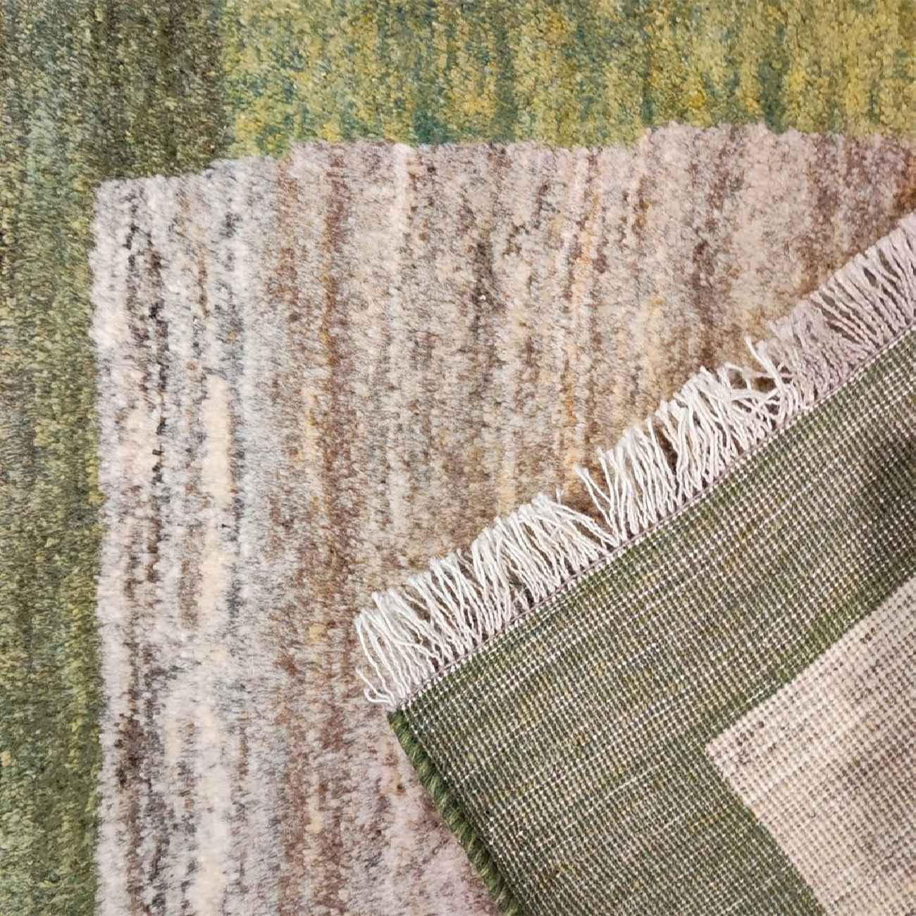 Genuine Persian Gabbeh Wool Rug Handwoven Bordered Cream