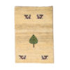 Persian Gabbeh Wool Rug Handwoven in Fars Cream