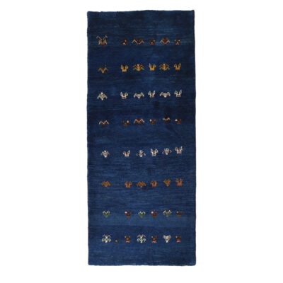 Persian Gabbeh Wool Rug Handwoven in Fars with Animal Motifs