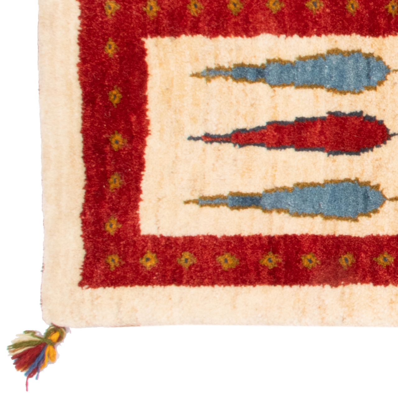 Persian Gabbeh Wool Runner Rug Handwoven in Fars Tree Motifs