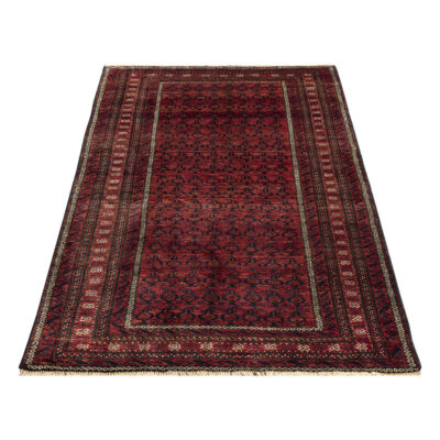 Genuine Persian Wool Carpet Hand-Knotted in Baluchistan Bordered