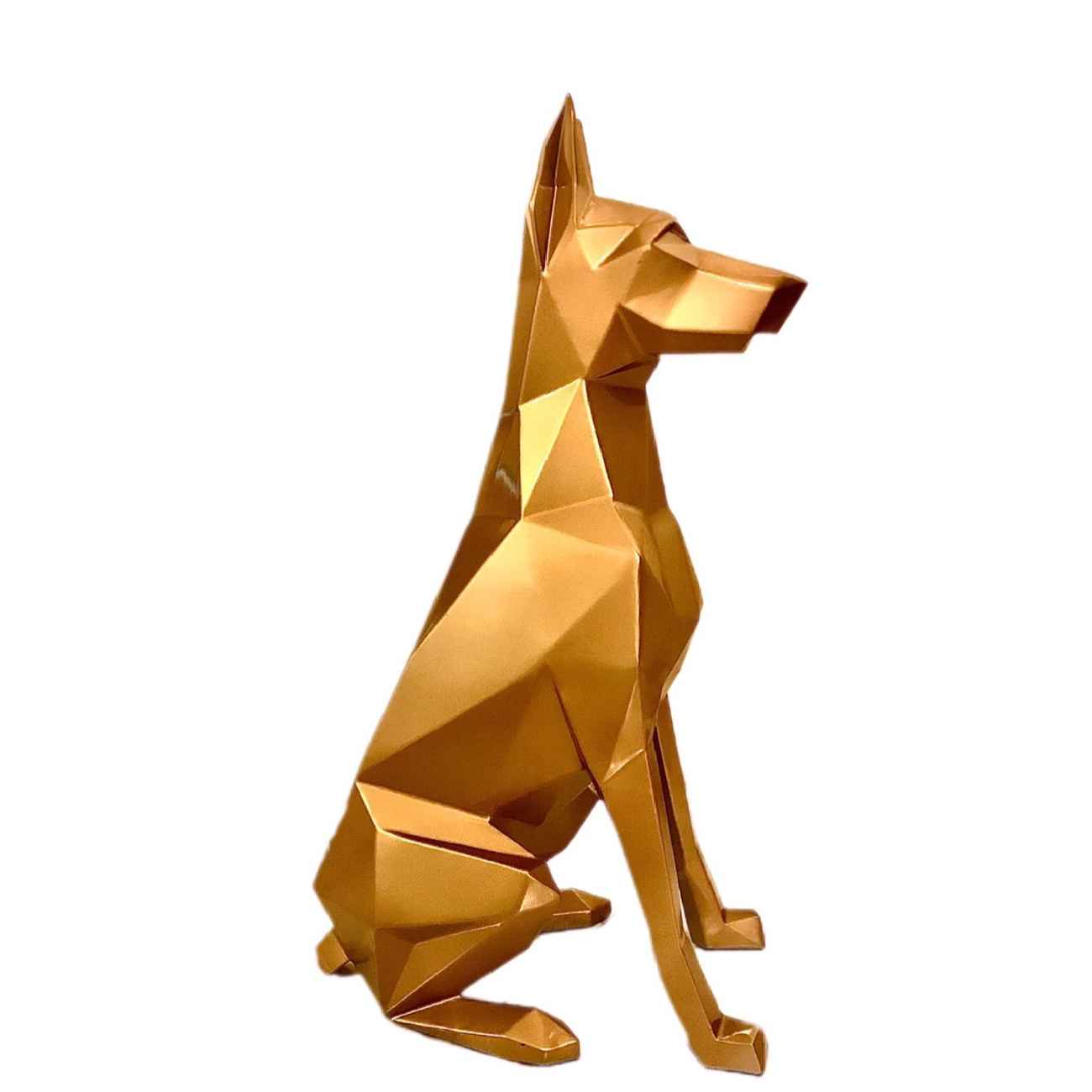 Geometric Doberman Cubism Figurine – Unique Handcrafted Sculpture