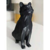 Geometric Sitting Black Cat Cubism Figurine - Modern Sculpture