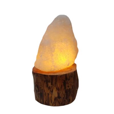 Persian Glow Salt Lamp – Handcrafted with Wooden Base & Artistic Design