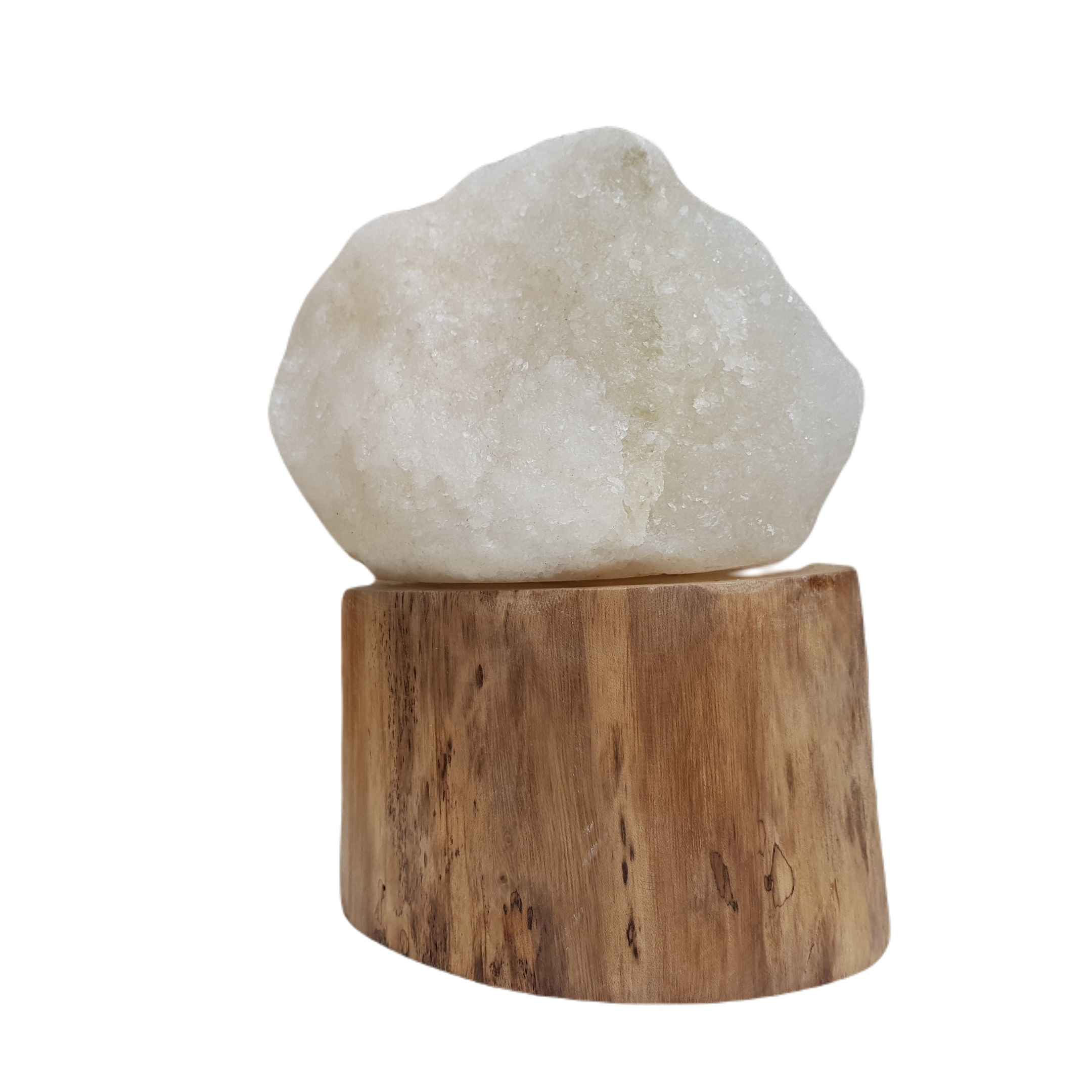 Persian Glow Salt Lamp – Handmade with Maple Wooden Base & Artistic Design